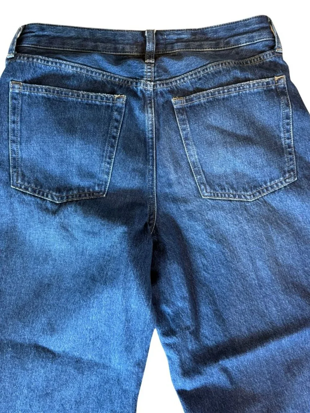 Everlane 27 Regular Organic Cotton Barrel Leg Jeans Dark Wash High Rise Wide Leg - Picture 4 of 10